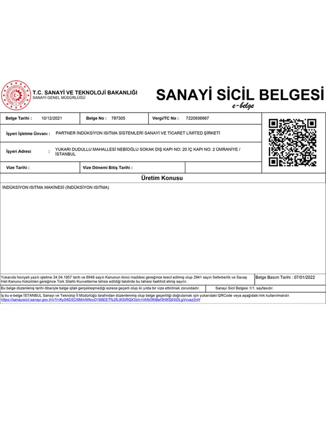 Industrial Registration Certificate